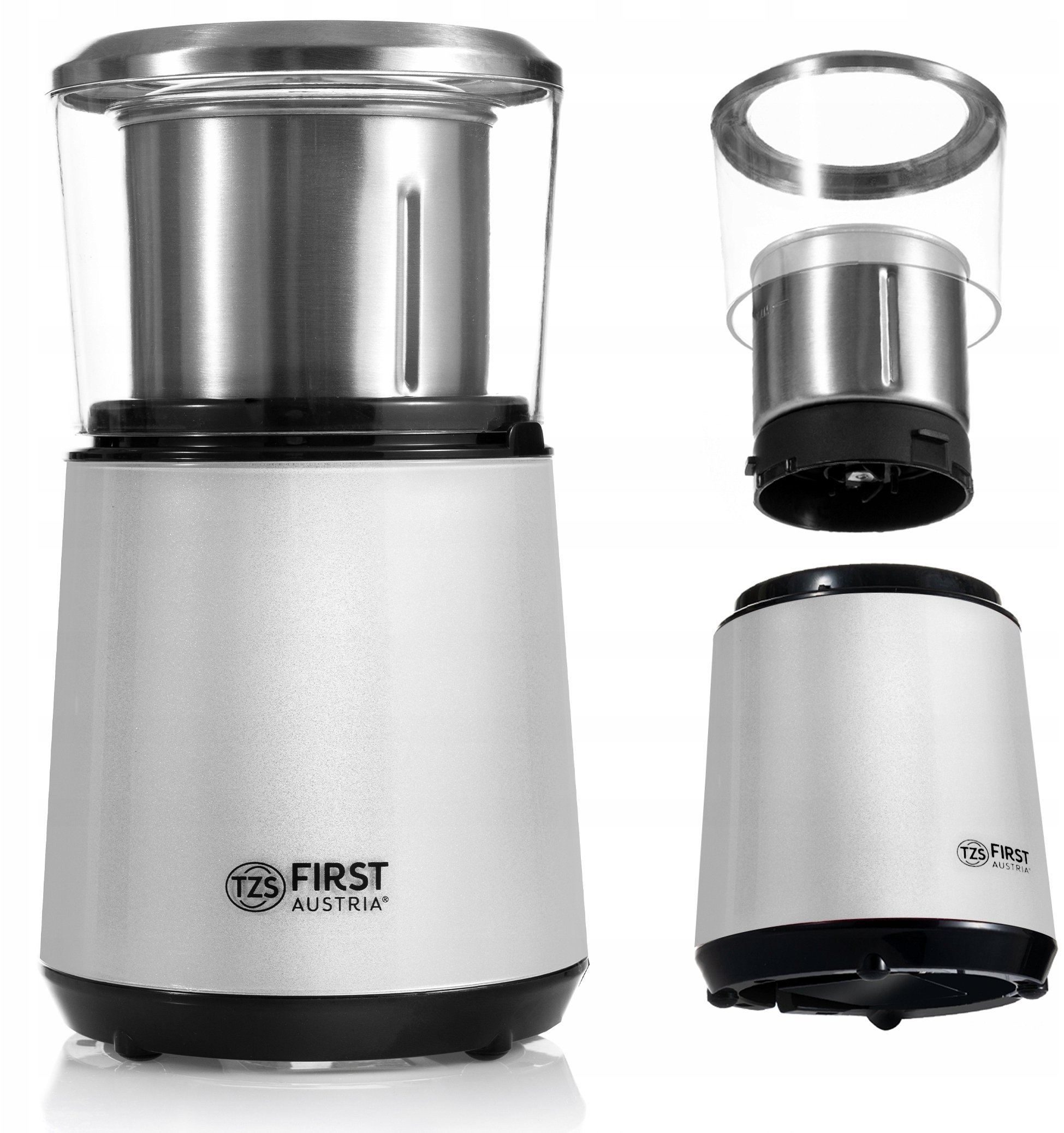TZS First Austria Coffee Grinder, Detachable Cup, 4 Blades, 200W FA-5486-2-WI
