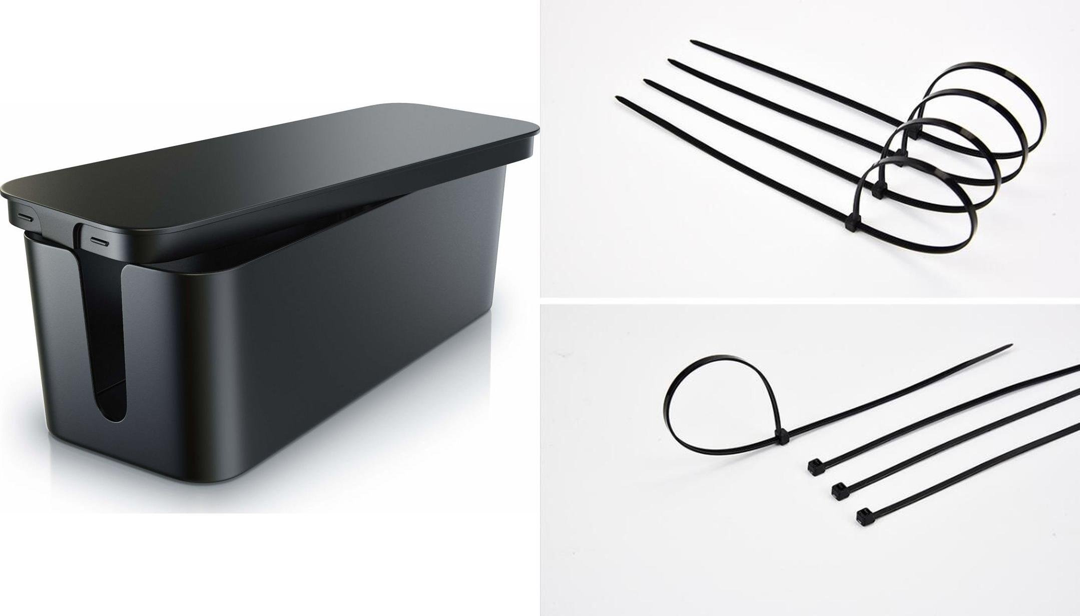 Organizer Mozos Organizer Mozos Maskownica Czarny 1 sztuka (KBO-BK) + Opaska zaciskowa Czarny 100 sztuk (MCABLE-L)