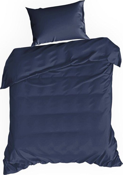 Eurofirany Pościel z satyny bawełnianej NOVA 140X200 70X80X1 granatowa