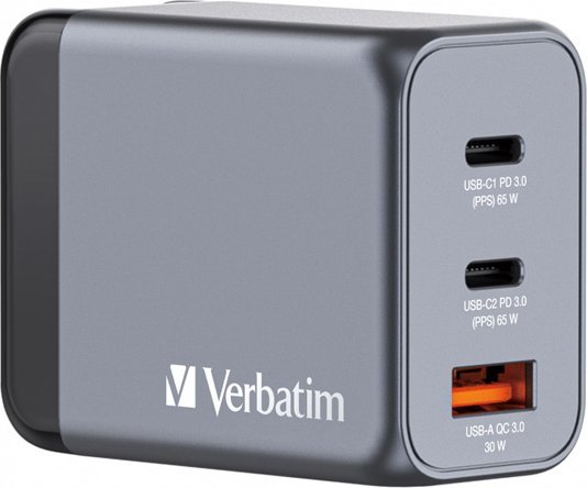 Ładowarka Verbatim GNC-65 32201 1x USB-A 2x USB-C (32201)