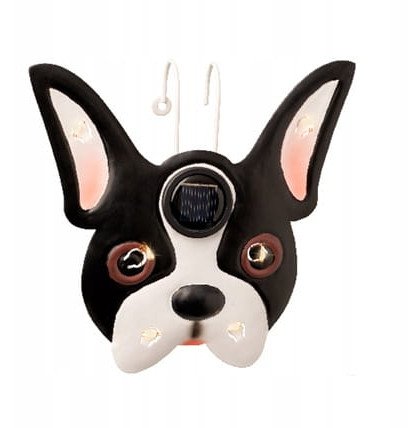 Solarna lampa ścienna 4x16,5x16cm Metalowa z psem