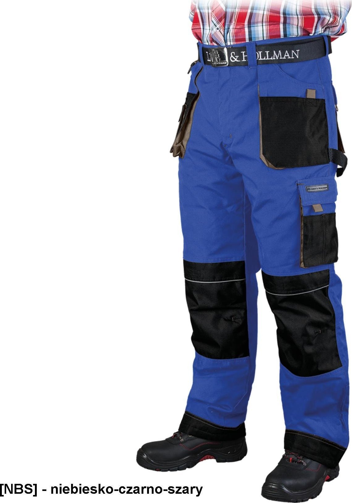 R.E.I.S. LH-FMNW-T - OCIEPLANE SPODNIE OCHRONNE DO PASA- - niebiesko-czarno-szary 2XL