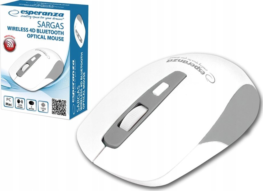 Mysz Esperanza ESPERANZA MYSZ BLUETOOTH 4D SARGAS BIAŁA EM130W