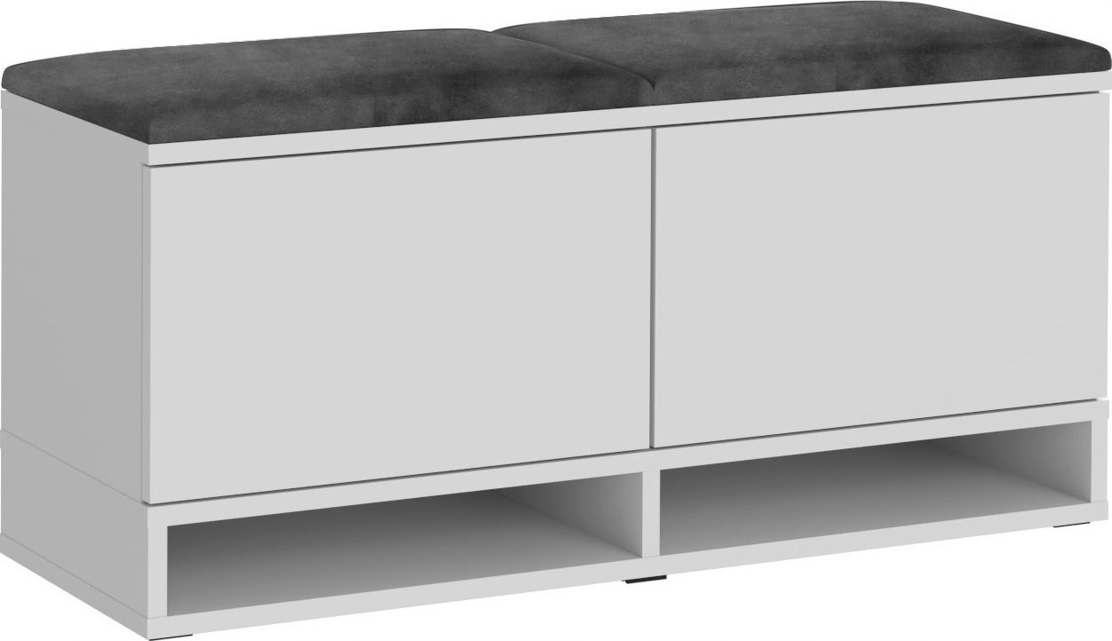 MartigoPlus Szafka na buty z siedziskiem biała KANSAS z półką