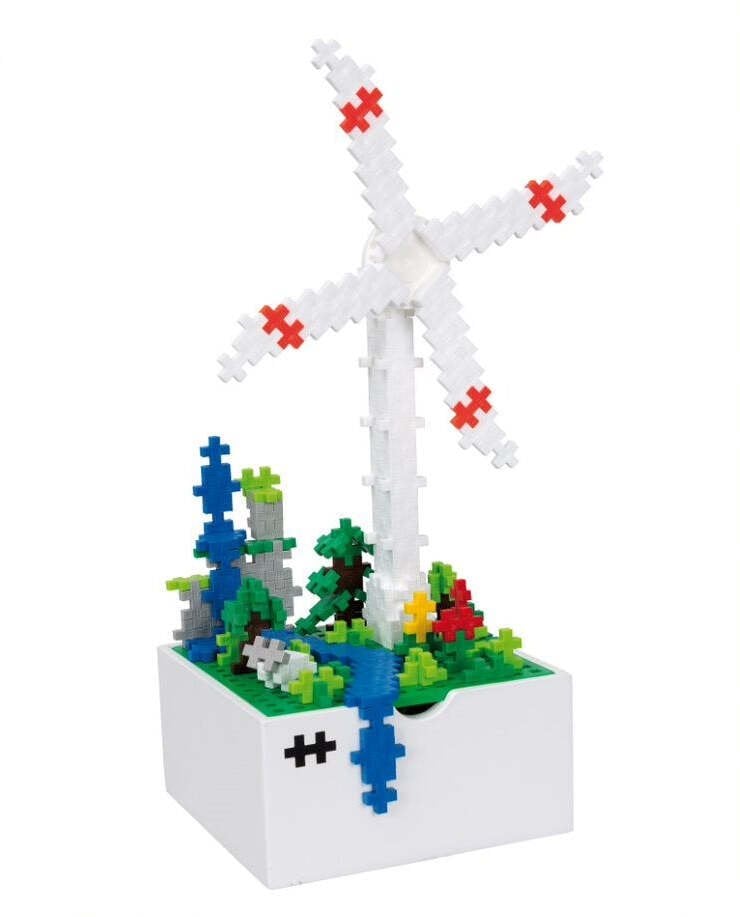 Plus Plus konstruktor Wiatrak drewniane pudełko