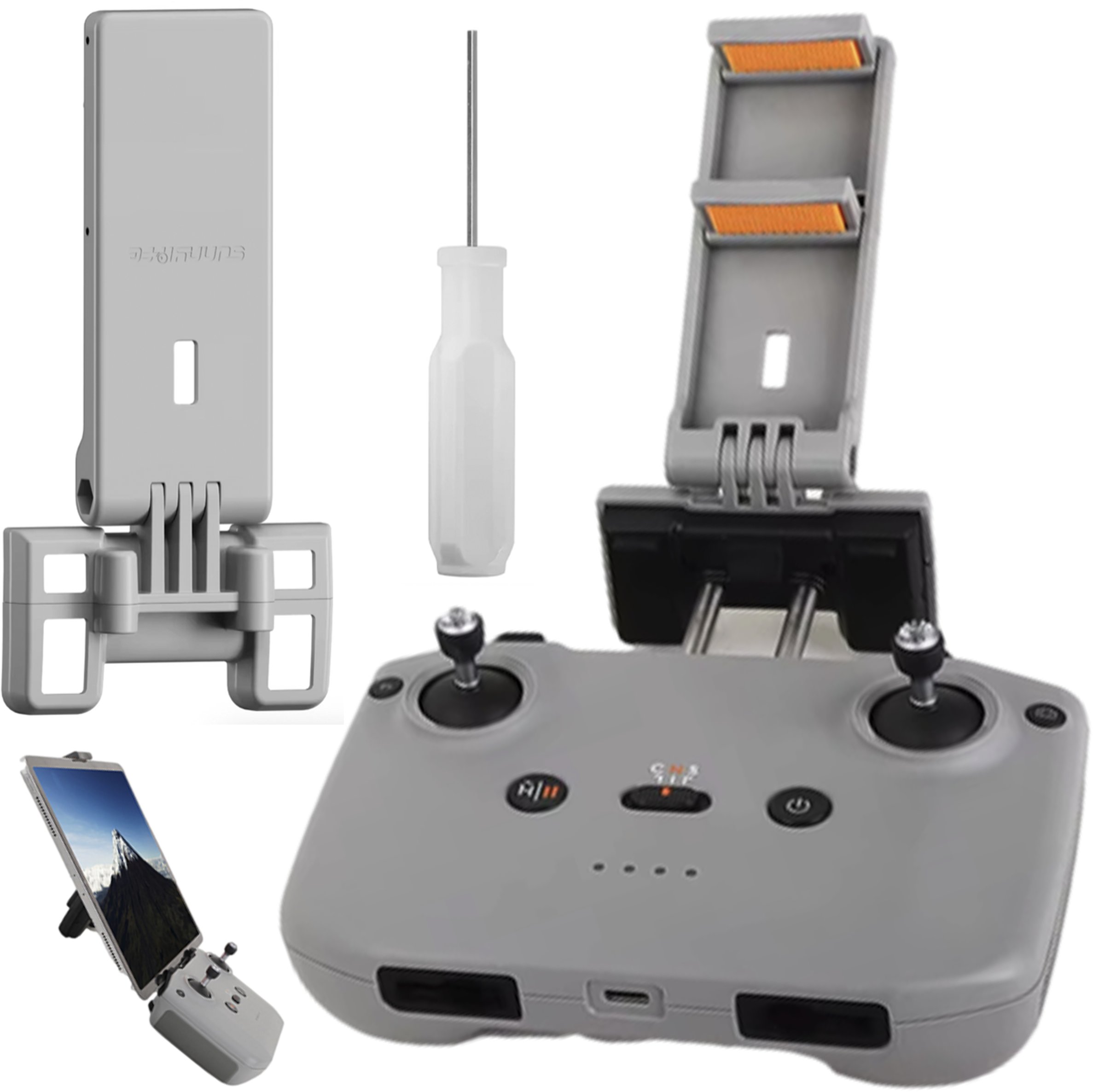 UCHWYT SKŁADANY NA TABLET TELEFON DJI AIR 2 S MINI 2 3 4 PRO NEO RC-N1 / RC-N2 / RC-N3 - V3 SZARY