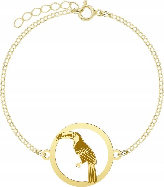 Radziszewska Jewellery Pozłacana Bransoletka z TUKANEM GRAWER DEDYKACJA