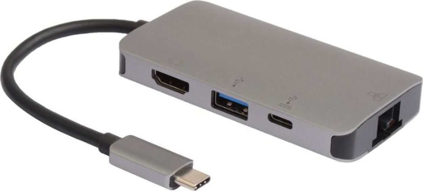 HUB USB MicroConnect Microconnect USB3.1CCOM16 stacja dokująca Przewodowa USB 3.2 Gen 1 (3.1 Gen 1) Type-C Szary