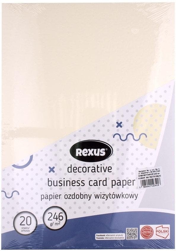 Papier wizytówkowy A4/20K kremowy Duży Młotek