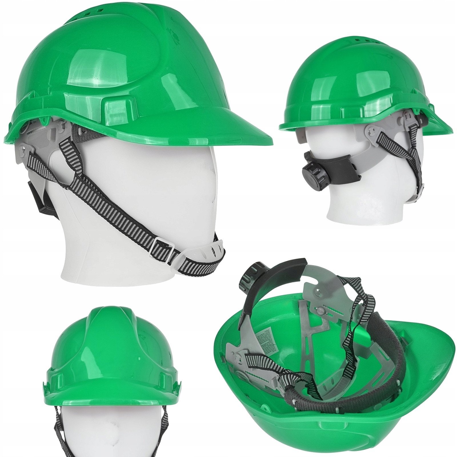 Kask ochronny budowlany BHP regulowany – zielony (50)