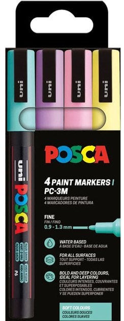 POSCA PC-3M 4stk Pastel Farver