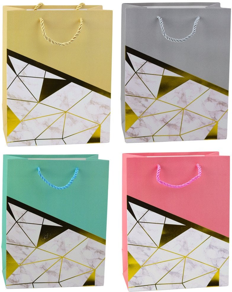Torba Prezentowa Wzory Geometryczne Marmur 23 x 18 x 10,5 cm
