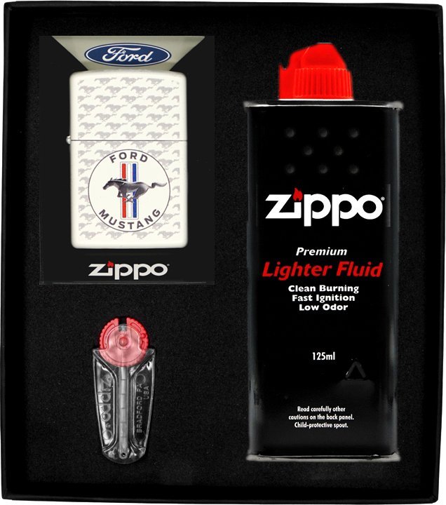 Zestaw ZIPPO Zapalniczka FORD MUSTANG HORSE & BARS DESIGN Prezentowy No1
