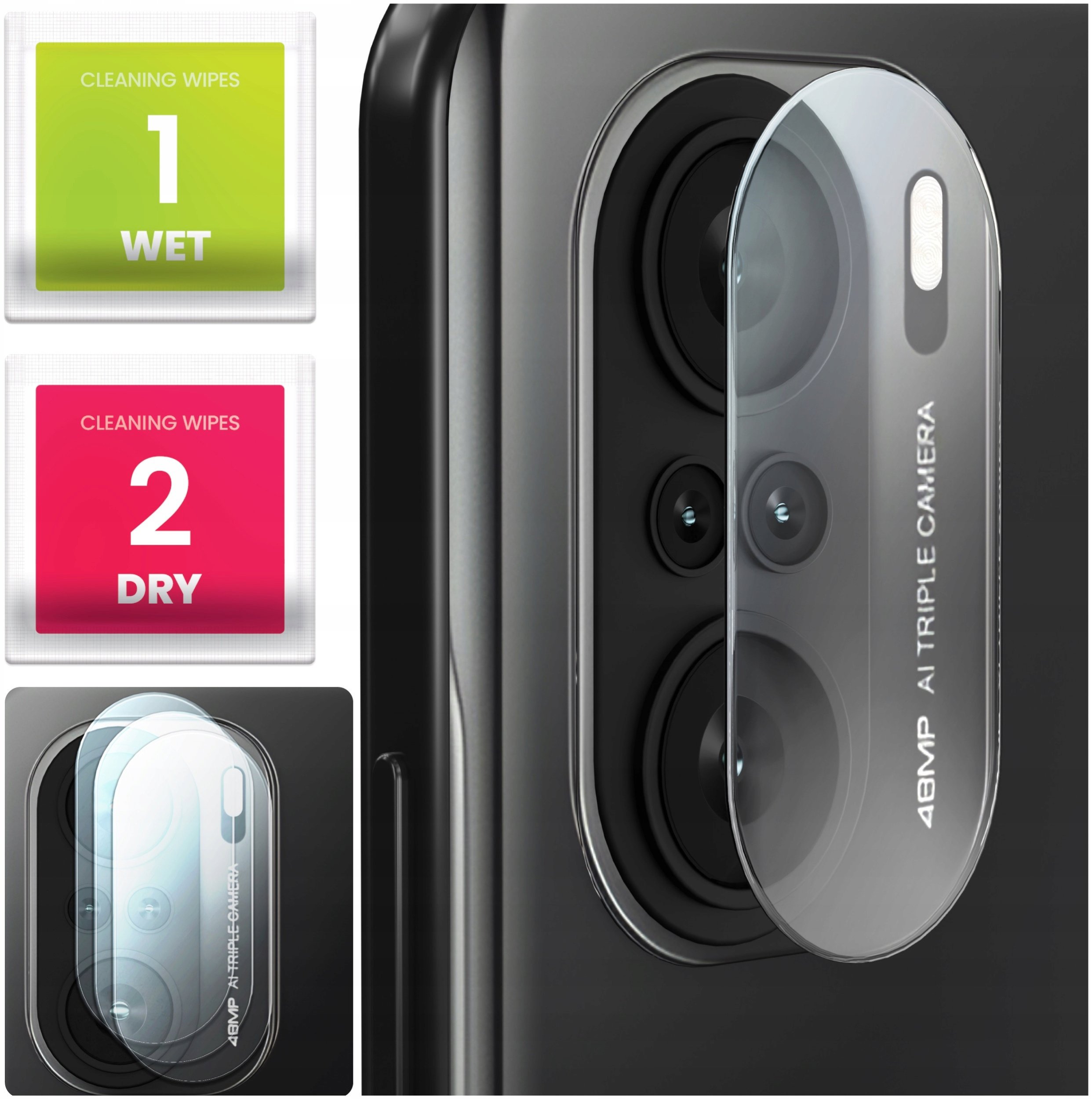 3-PAK Szkło Na Aparat Do Xiaomi Poco F3 (Hartowane, Ochronne, Na Obiektyw)