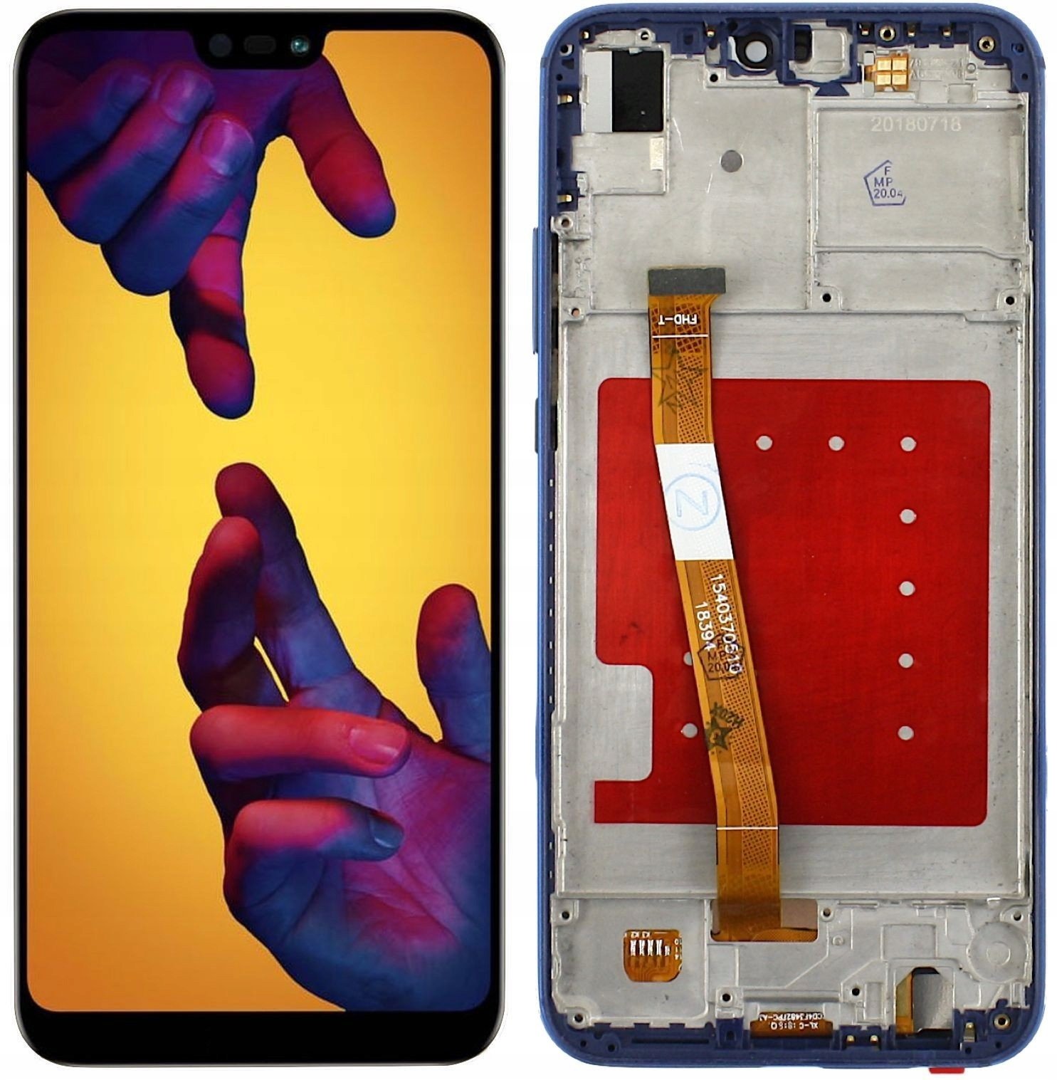 Wyświetlacz do Huawei P20 Lite Ekran Ramka Niebieski