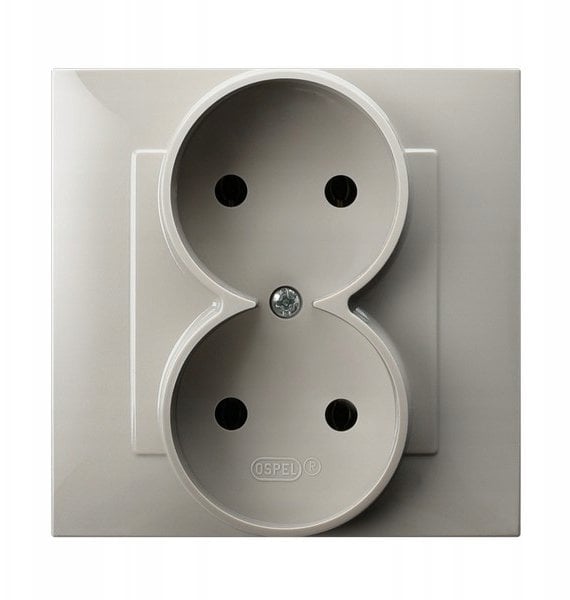 SZAFIR Gniazdo podwójne kompletne z ramką kaszmirowy beż GP-2Z/83