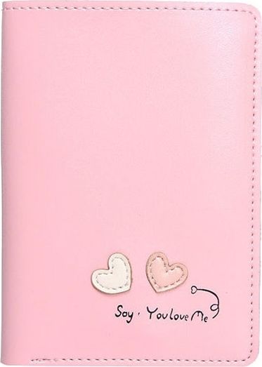 Accessorize Me Cienki portfel damski pudrowy róż Serca WK15