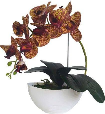 Tajemniczy ogród Storczyk sztuczny w ozdobnej doniczce - łódka