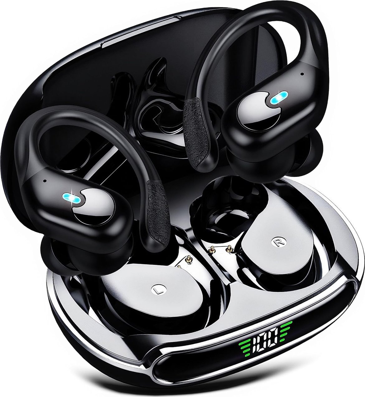 SŁUCHAWKI BEZPRZEWODOWE BLUETOOTH DOKANAŁOWE SPORTOWE GŁOŚNE + POWERBANK