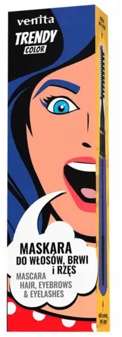 Venita Trendy Color 3w1 Maskara Do Rzęs Brwi Włosów 13g Kosmiczny Błękit (39)