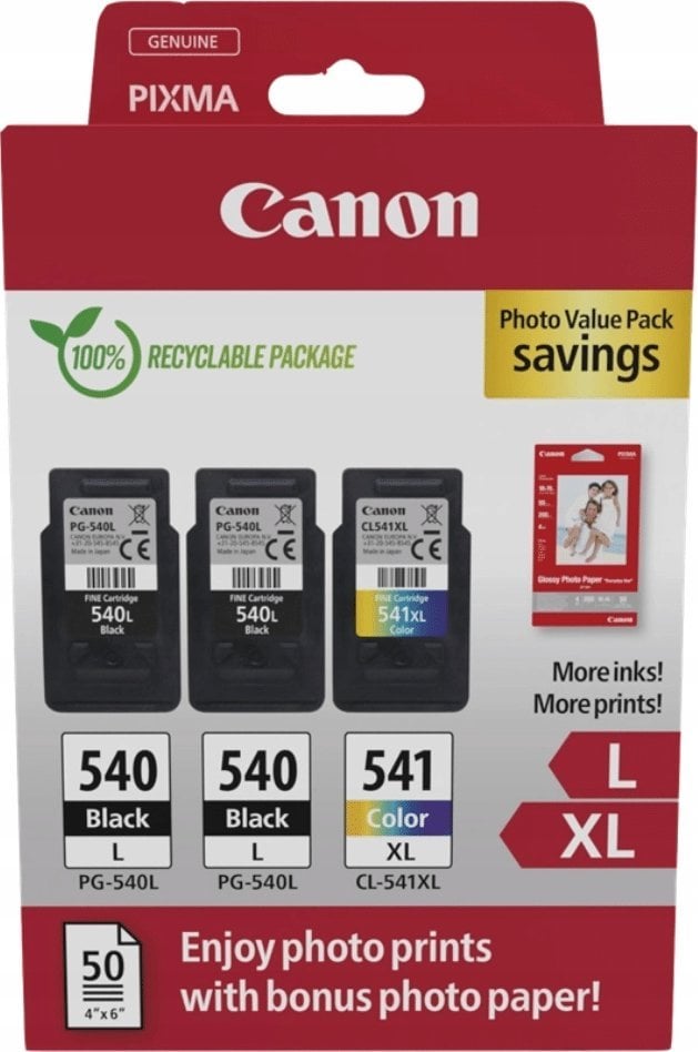 Tusz Canon Canon CARTRIDGE PG-540Lx2/CL-541XL PVP pro PIXMA MX3x5, 4x5, 5x5, MG2150, 3x50, 4x50, TS515x