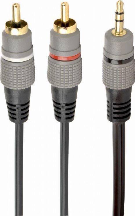 Kabel Gembird Jack 3.5mm - RCA (Cinch) x2 2.5m szary (CCA-352-2.5M)