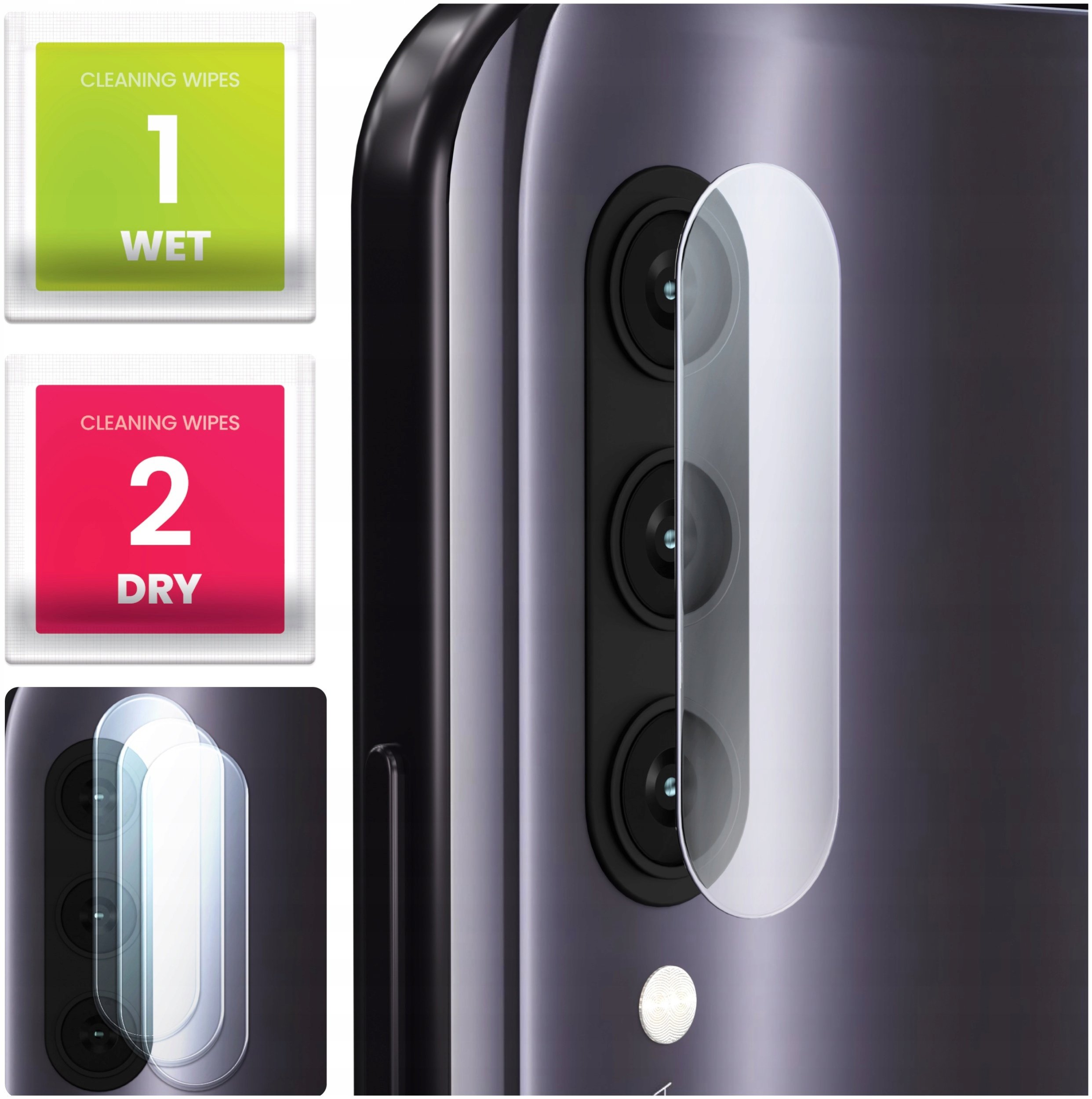 3-PAK Szkło Na Aparat Do Xiaomi Mi 9 Lite (Hartowane, Na Obiektyw, 9H)