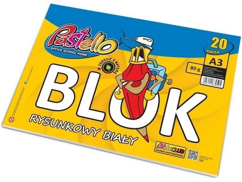 Blok rysunkowy A3 80g 20 kartek