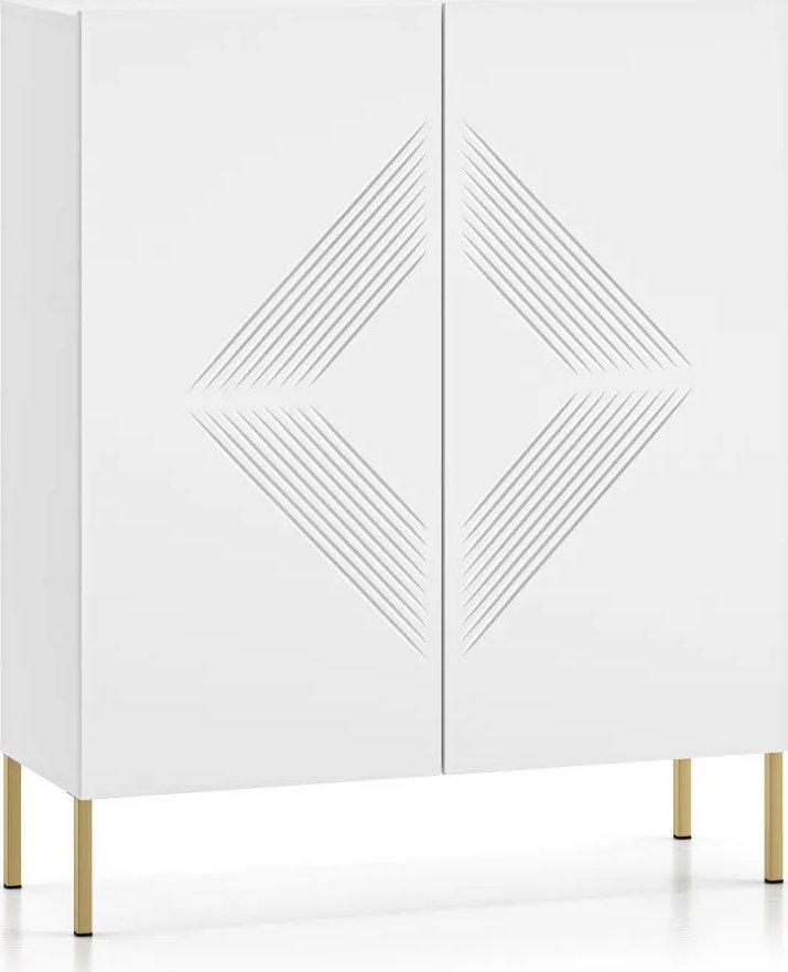 ML Meble Komoda wysoka KLARA 2D biały mat ML MEBLE