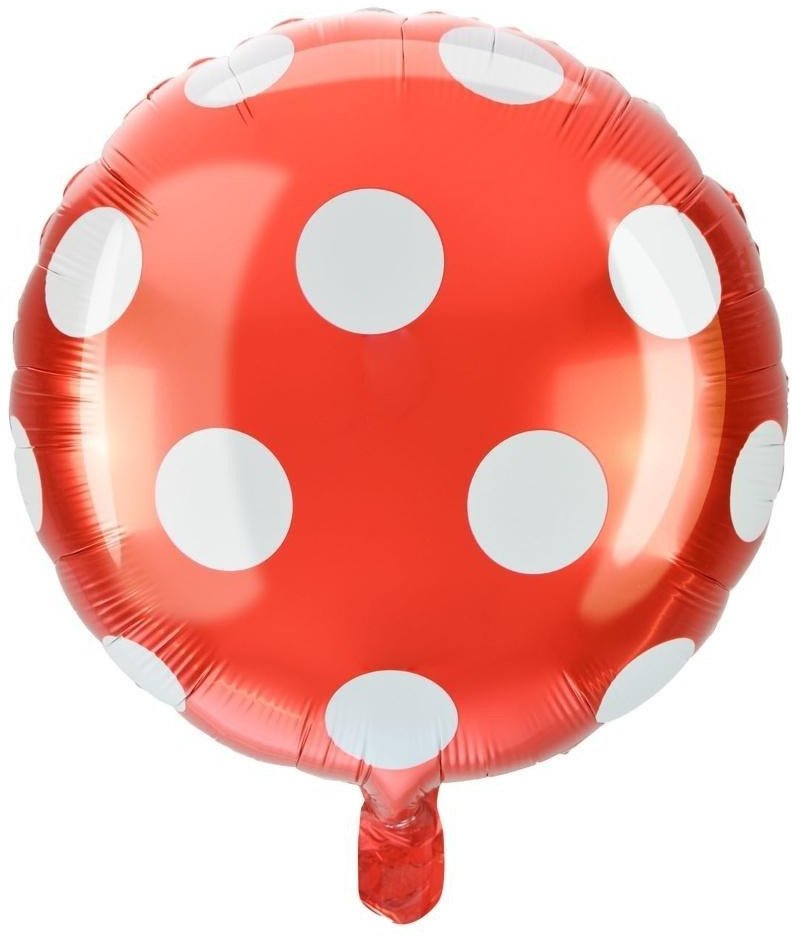 Balon foliowy kropki czerwony