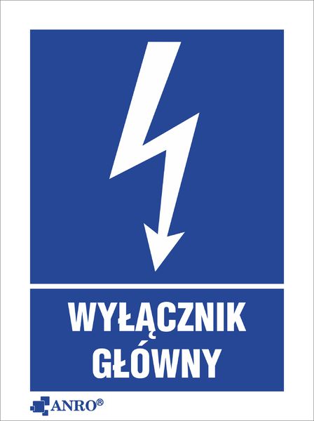 ANRO Tabliczka Wyłącznik główny 52 x 74mm (1EIA/Q1/F)