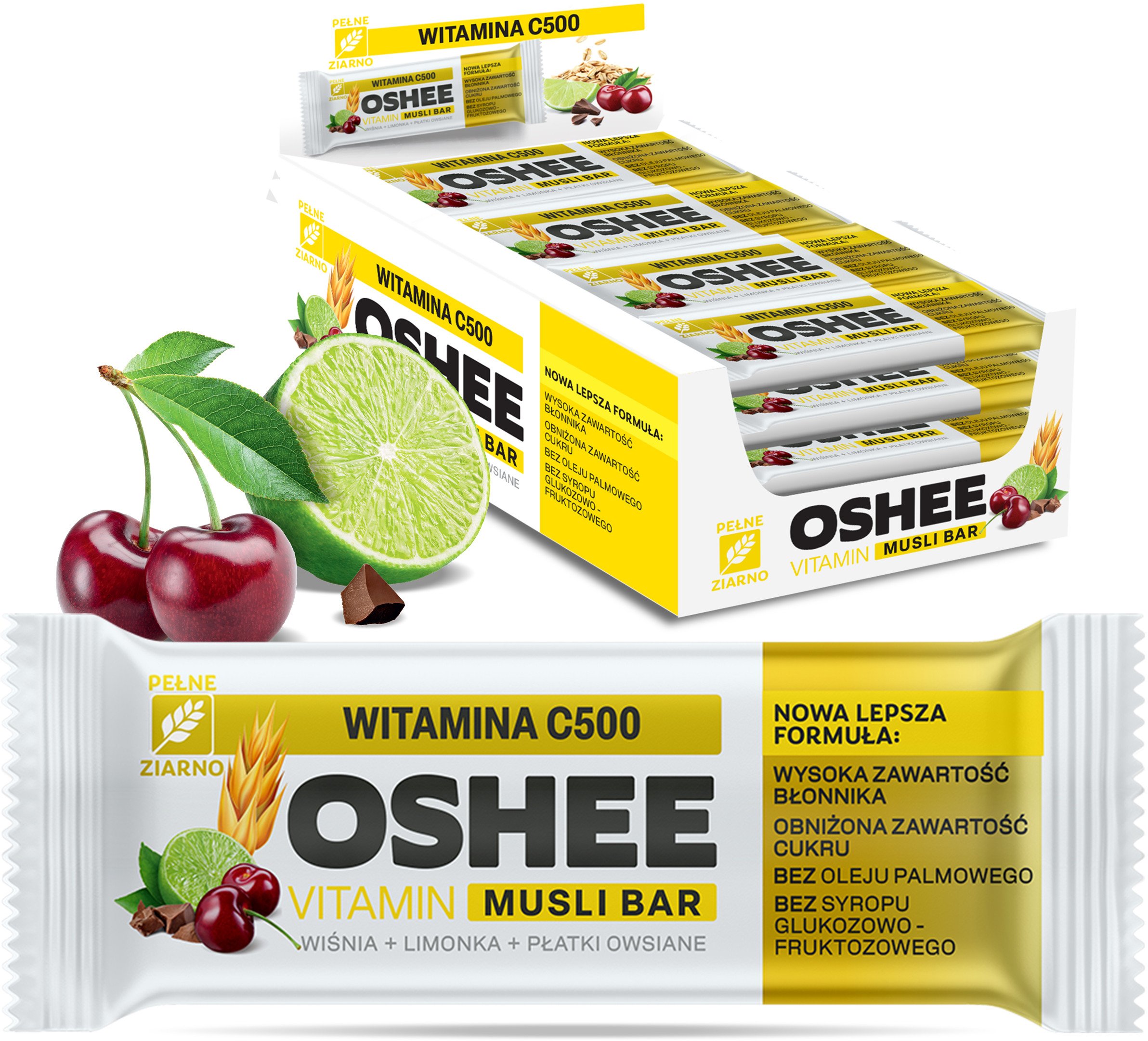 Oshee 25x OSHEE Vitamin musli bar baton witamina C500 wiśnia limonka 40 g