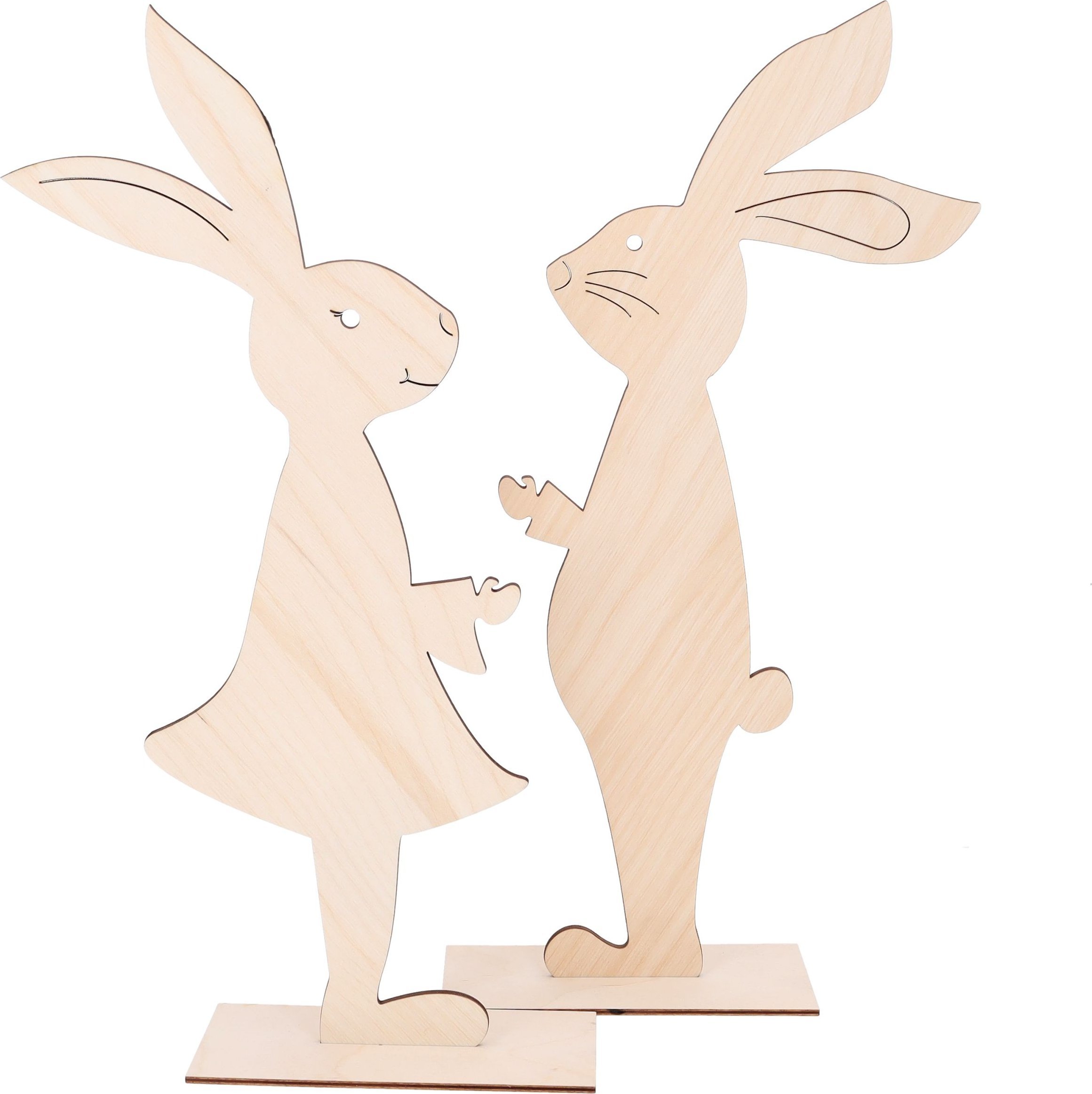 WIELKANOCNY ZAJĄC 40cm 2szt ozdoby DEKORACJE figurki DREWNIANE na WIELKANOC