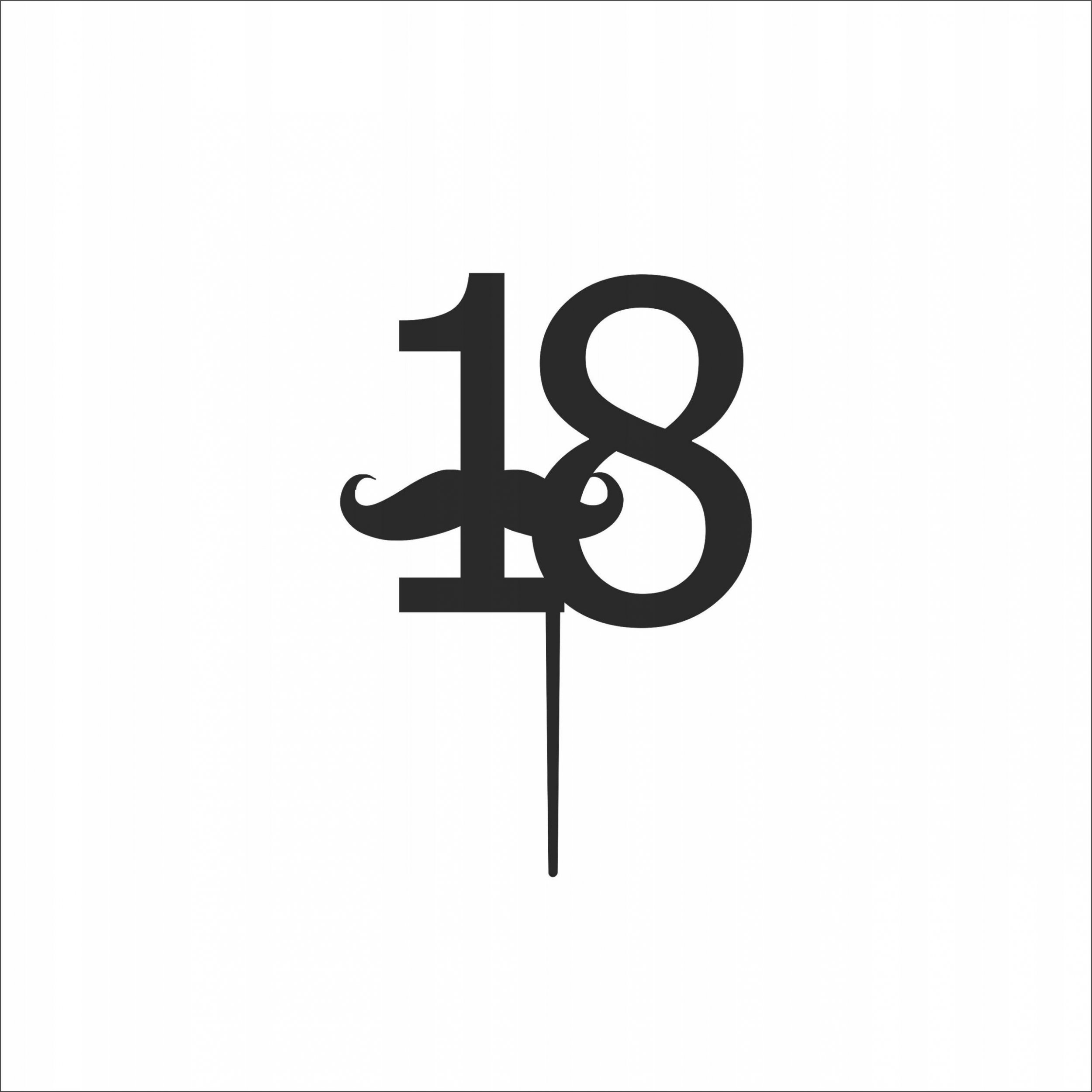 details Topper na tort 18lat chłopak pleksi kolory GRATIS