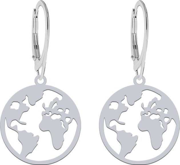 MEJK Jewellery Kolczyki Srebrne Kula Ziemska