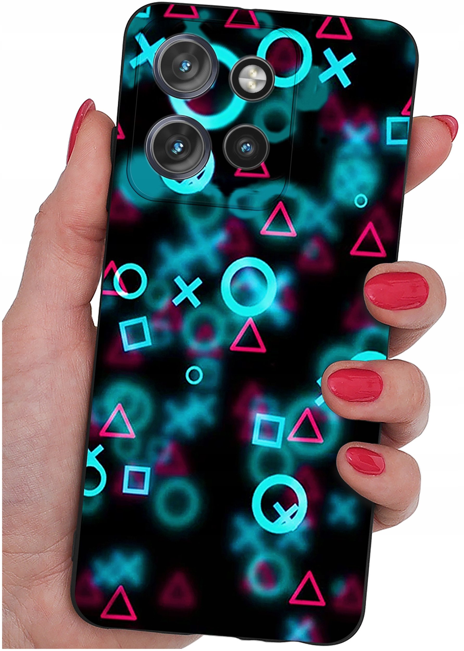 Etui do Motorola Moto EDGE 50 Neo WZORY |SILIKONOWE MATT CASE + SZKŁO 9H