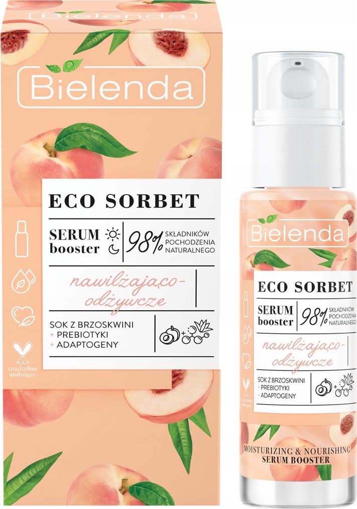 Bielenda BIELENDA Eco Sorbet SERUM DO TWARZY nawilżająco-odżywcze BRZOSKWINIA + PREBIOTYKI + ADAPTOGENY