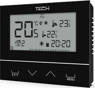 Tech Sterownik ST-292V2 pokojowy bezprzewodowy dwustanowy (3 mm szkło) czarny
