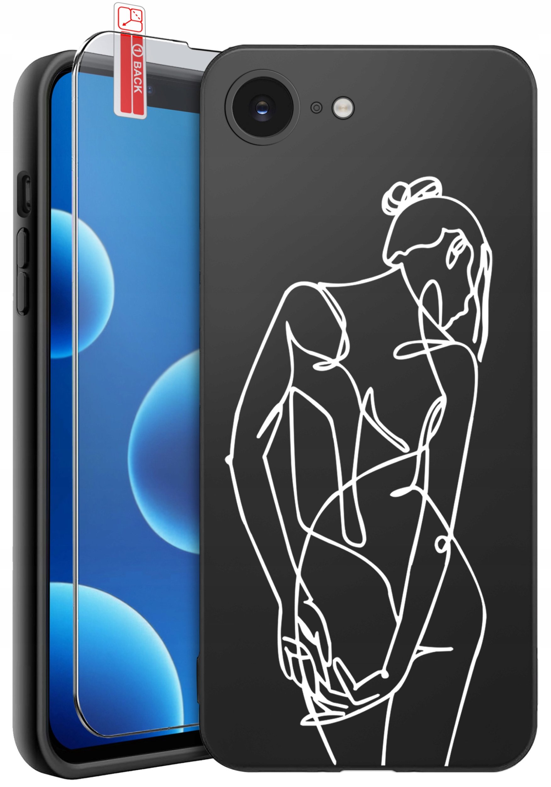 ETUI do iPhone 16e | WZORY | SILIKONOWE MATT CASE + SZKŁO 9H