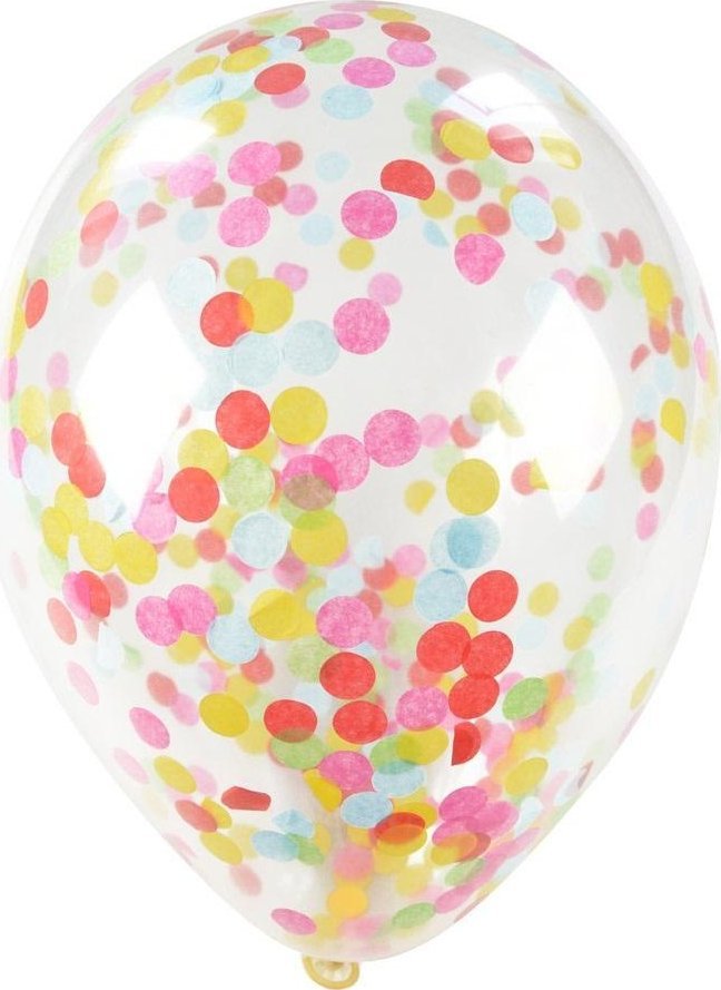 Balony z kolorowym konfetti 5szt