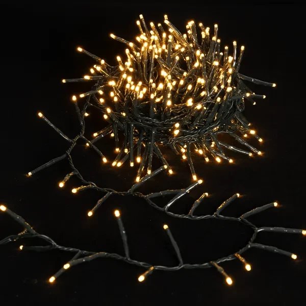 Niskonapięciowe zewnętrzne lampki choinkowe 400led z flashem Ciepła biel 10m+3