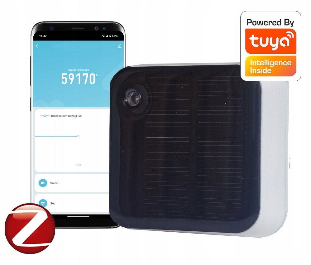 Zewnętrzny Czujnik Nasłonecznienia Natężenia Światła Zigbee Tuya < 83000LUX