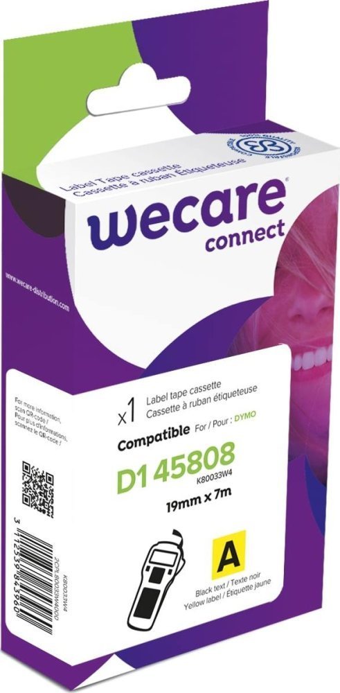 Armor WECARE Taśma ARMOR do DYMO S0720880, czarny/żółta, 19mm x 7m