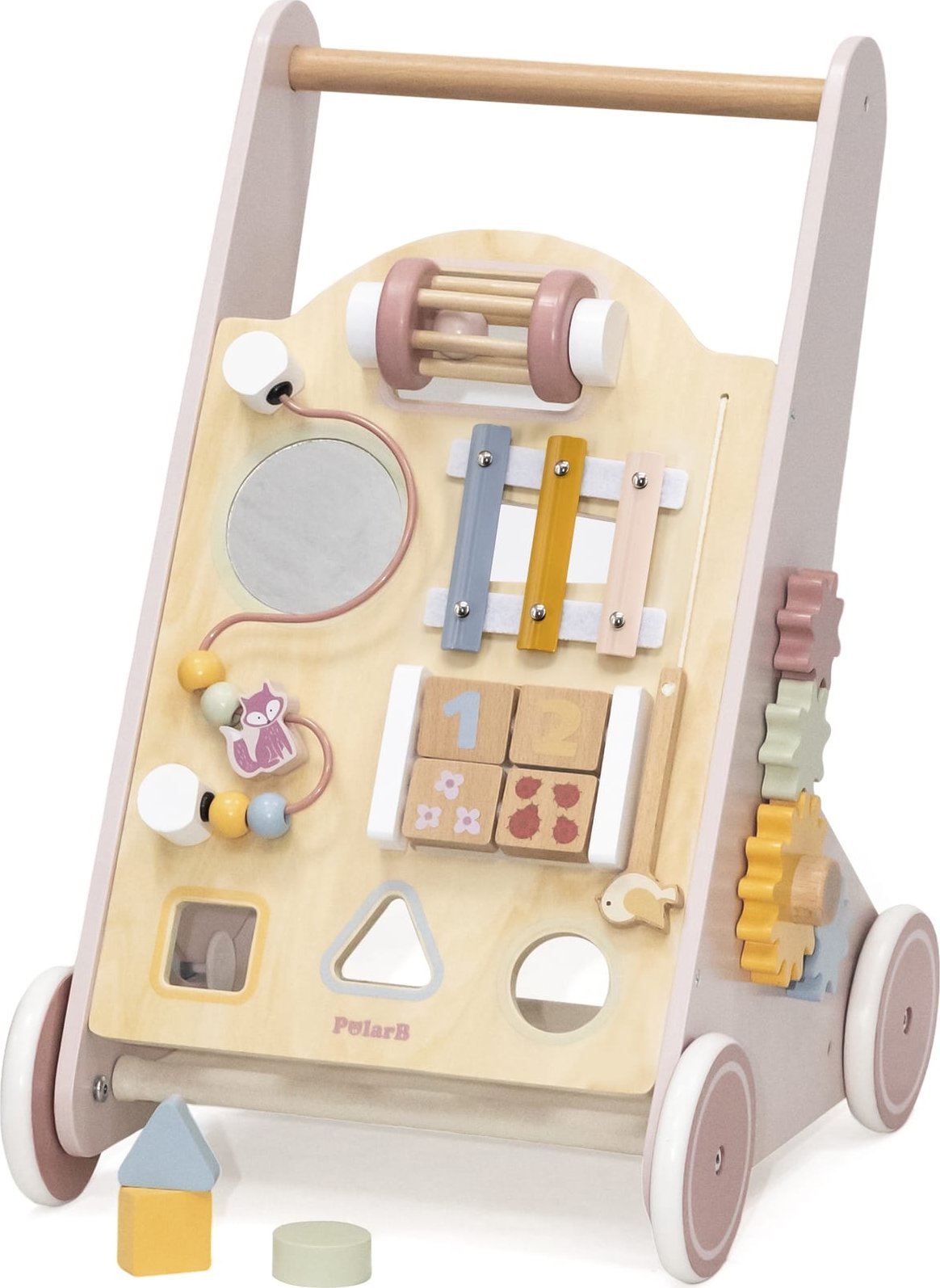 Viga Toys VIGA PolarB Drewniany Pchacz Chodzik Różowy Edukacyjny