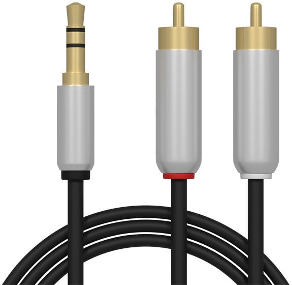 91-291# Przyłącze wtyk 3,5st-2xrca 2,5m metal