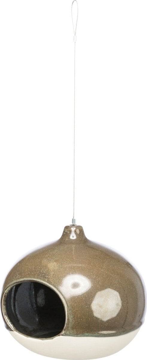 Trixie Miska na karmę, dla ptaków, ceramiczna, kolor leśny, 12x14x12 cm, zawieszana