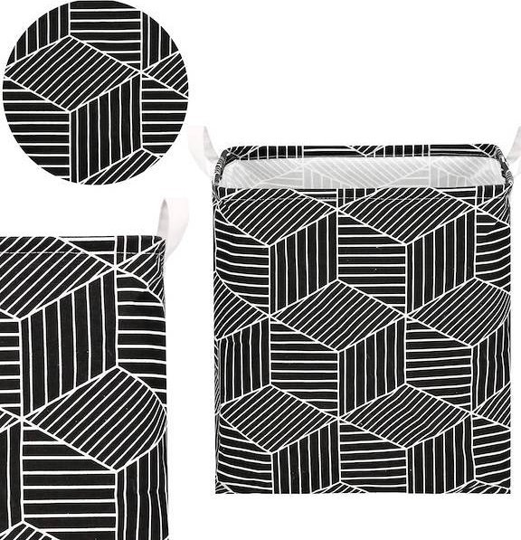 Springos Kosz do przechowywania zabawek i ubrań pojemnik z uszami czarny zygzak UNIWERSALNY