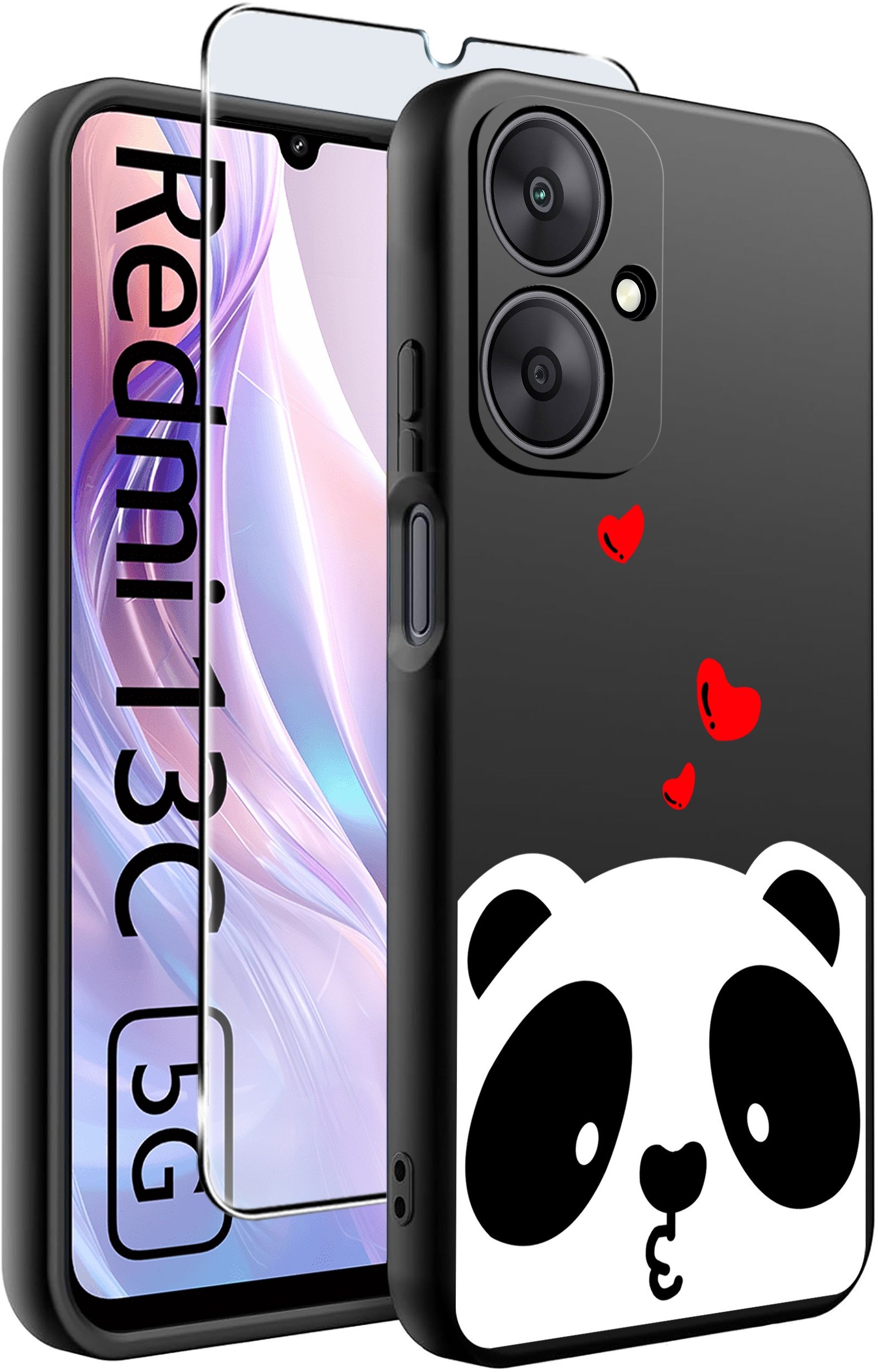 ETUI do Xiaomi Redmi 13C 5G WZORY |SILIKONOWE MATT CASE +SZKŁO HARTOWANE 9H