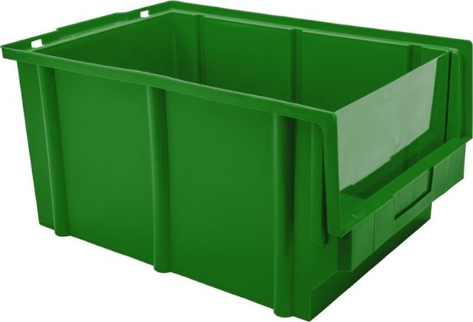 Magazynuj Pojemnik plastikowy, warsztatowy, kuweta z recyklingu, Wym: 400x269x199mm (kolor zielony)