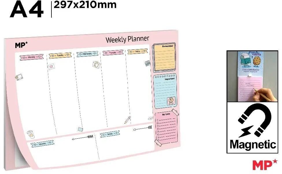 Janod Planer tygodniowy magnetyczny A4 MP